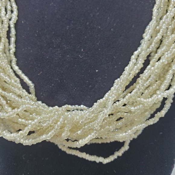 Signature ivory seed bead multi strand necklace 20 strand - Picture 2 of 5